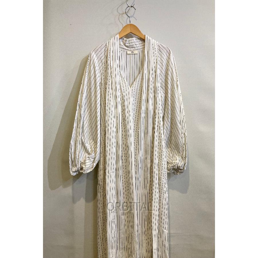 二子玉)Uhr ウーア 23SS Shoulder Tuck Long Dress White Stripe