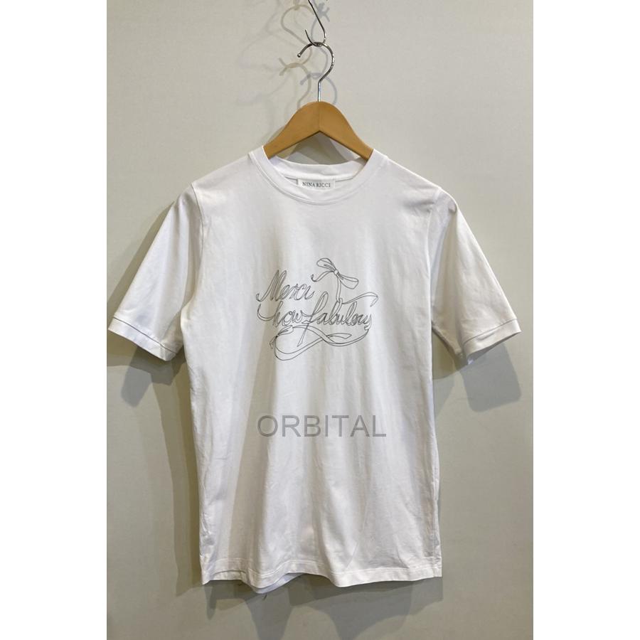 二子玉)NINA RICCI ニナリッチ 24SS 半袖Tシャツ ロゴカットソー Merci 