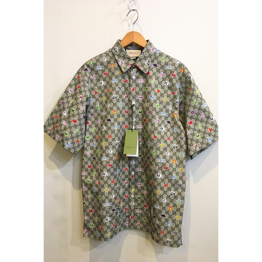 ブランド 二子玉) GUCCI グッチ 24SS タグ付 未使用 プリント コットン 