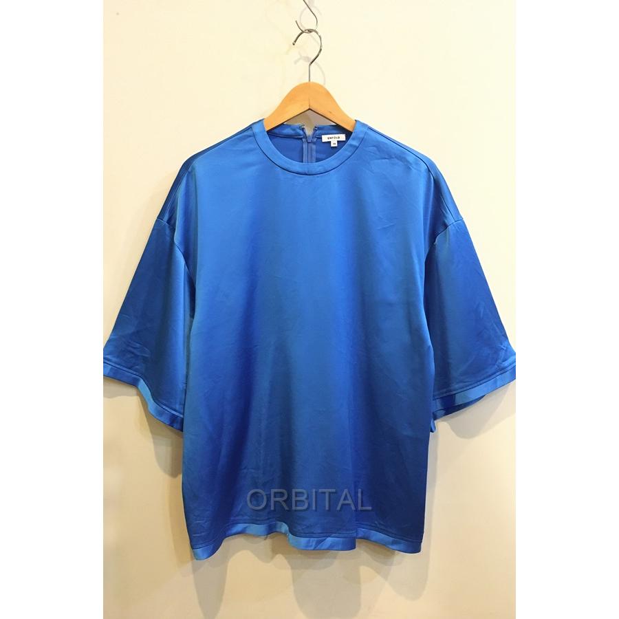 ENFOLD Tシャツ ブルー 二子玉) ENFOLD エンフォルド 23SS ミッションサテン Tシャツ 38
