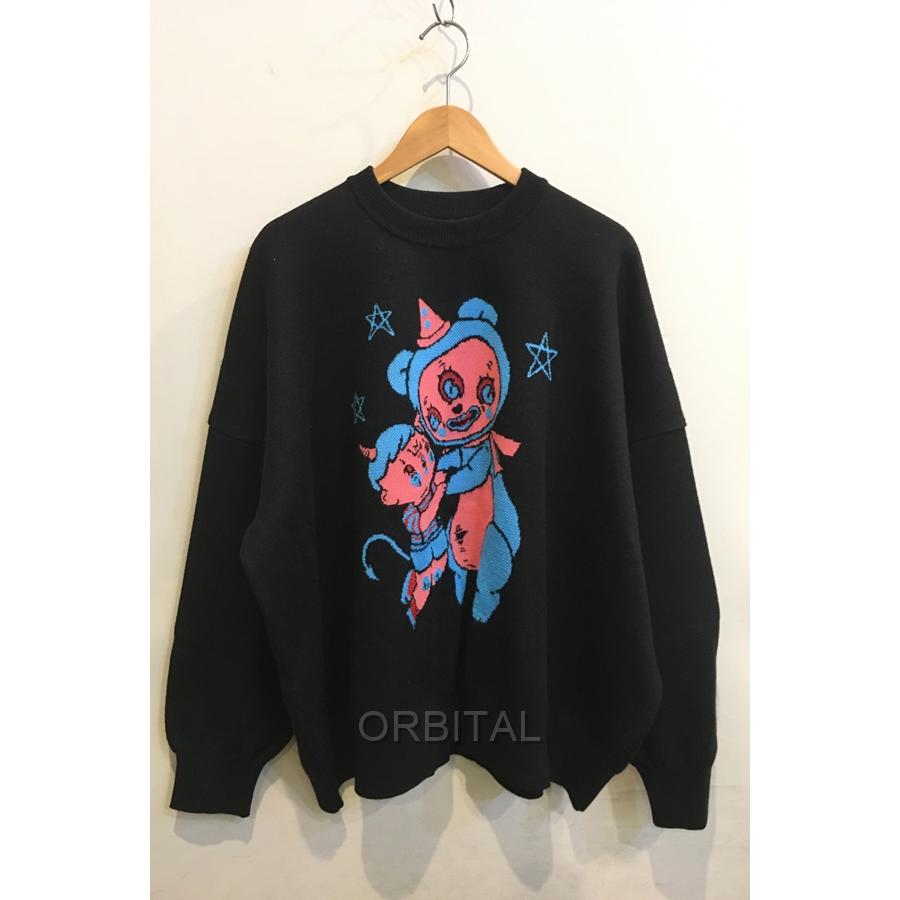 二子玉)KIDILL キディル HELL BOY オーバーサイズ刺繍ニット セーター 