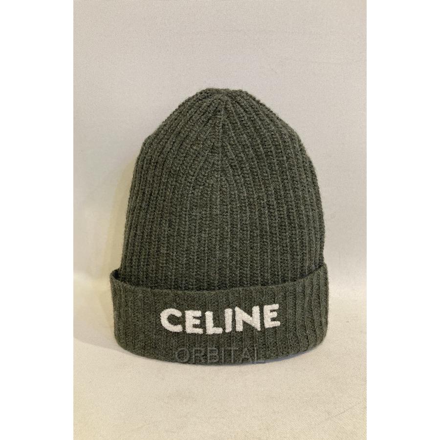 CELINE セリーヌ　ニット帽 ギフトにも♪【CELINE】セリーヌロゴ入り ウール ニット帽 (CELINE