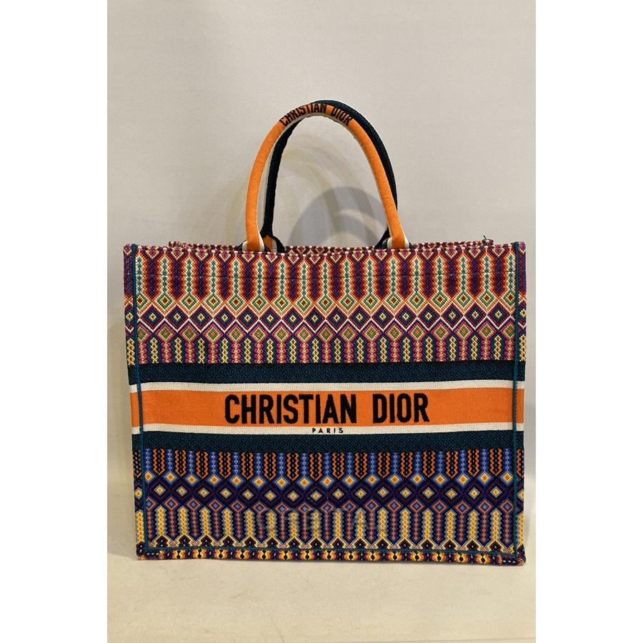 二子玉)DIOR ディオール ブックトート ラージ オレンジ メキシカン