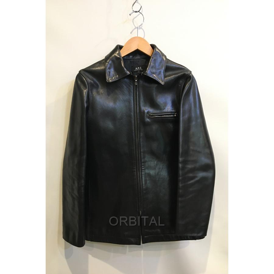 値下げ　A.P.C. フランス製　ririジップ　レザージャケット　牛革　美品 90年代 FRANCE製時代 ririジッパー A.P.C レザージャケット 牛 - メルカリ