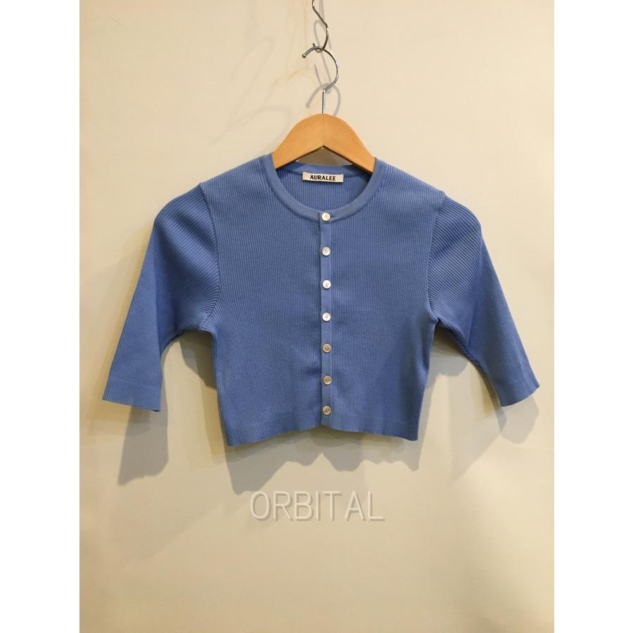 二子玉) AURALEE オーラリー GIZA HIGH GAUGE RIB KNIT SHORT CARDIGAN