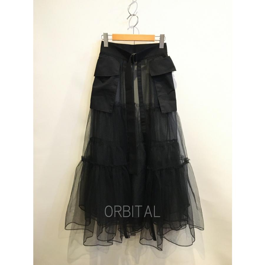 Tulle Tiered Belt Skirt／MAISON SPECIAL 二子玉) MAISON SPECIAL メゾンスペシャル 未使用 Tulle Tiered Belt