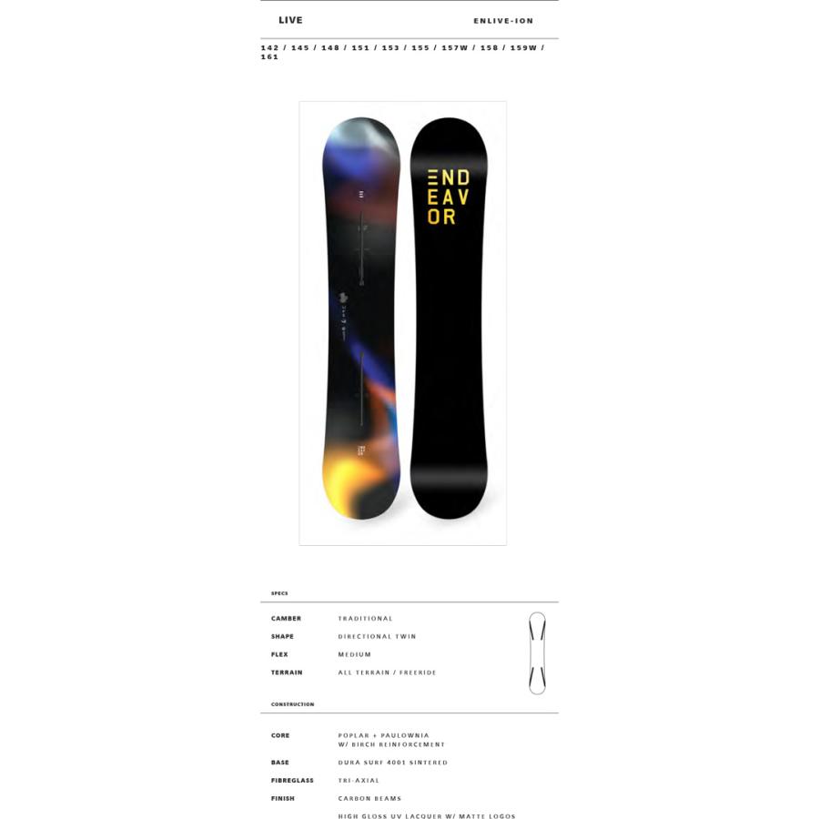 ENDEAVOR SNOWBOARDS 「 LIVE ION COLLECTION 78000」 エンデバー スノーボード 「正規代理店商品