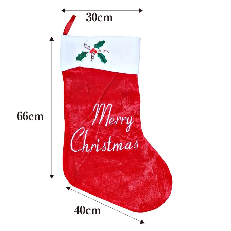 クリスマス ソックス プレゼント用 靴下 ディスプレイ 装飾 レッド ヒイラギ 新品