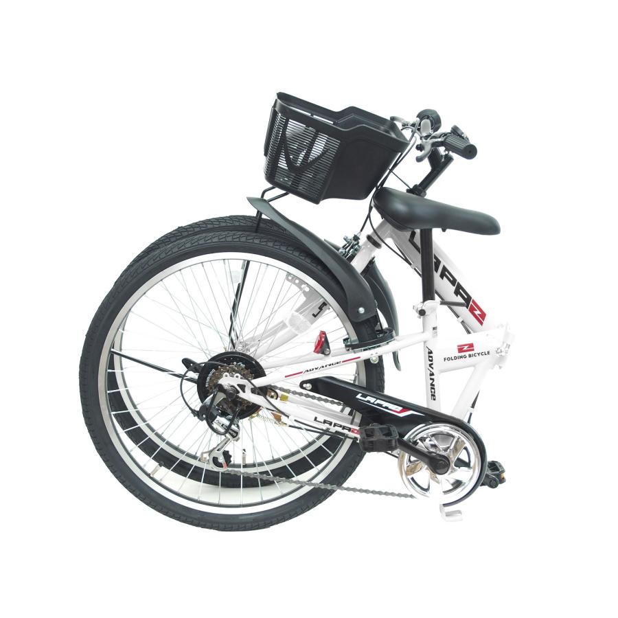 24インチ 子供用自転車 ラパス 折りたたみ自転車 LEDライト マウンテンバイク キッズバイク シマノ6段変速 男の子向け プレゼント 入学 小学生 お客様組立の画像