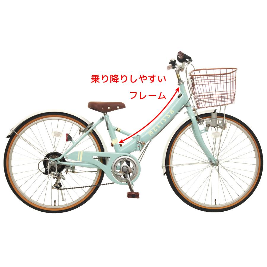 　女の子用　２2インチ　LEDブロックライト　馬蹄錠　タイヤ大変良い　自転車整備士が整備 TOP 22インチ 24インチ 子ども用自転車 メリッサ ブロックライト