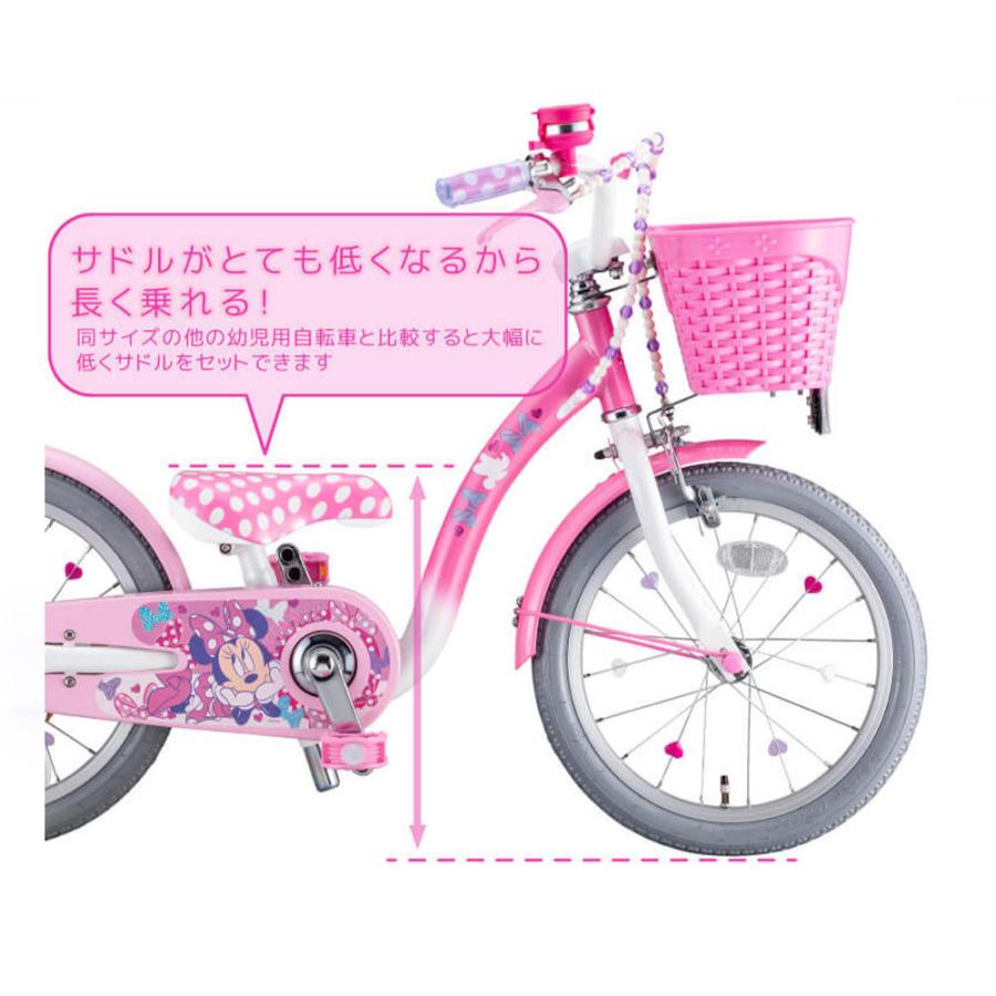 当店限定P10倍 11/5 アイデス 女の子用 幼児自転車 子供 ミニーマウス ポルカドット 18 アイデス ides 変速なし Minnie polka 18|cyclespot-dendou|04