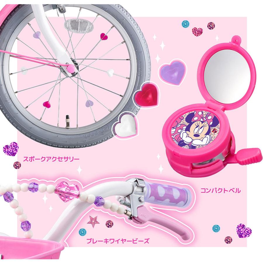 当店限定P10倍 11/5 アイデス 女の子用 幼児自転車 子供 ミニーマウス ポルカドット 18 アイデス ides 変速なし Minnie polka 18|cyclespot-dendou|07