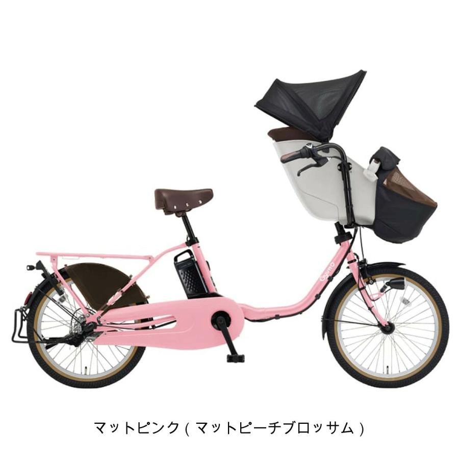 地域限定送料無料　パナソニック　ギュットミニ　バッテリー新品　三人乗り　13,2AH　ピンク　キッスミニ　ビッケ　神戸市　電動自転車 Panasonic（パナソニック） 電動自転車 中古 子供乗せ 新品バッテリー