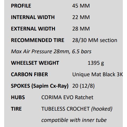 CORIMA コリマ 45MCC (TLR) 前後セット |  | 01