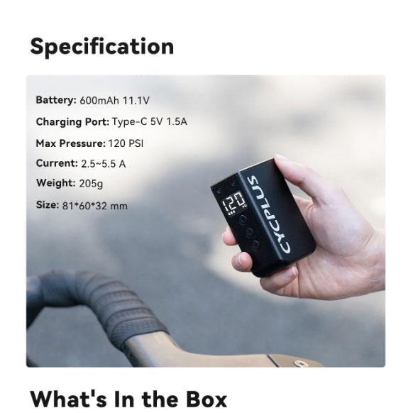 CYCPLUS サイクプラス AS2 PRO MAX ブラック 携帯電動ポンプ CYCPLUS サイクプラス AS2 PRO MAX ブラック 携帯電動ポンプ