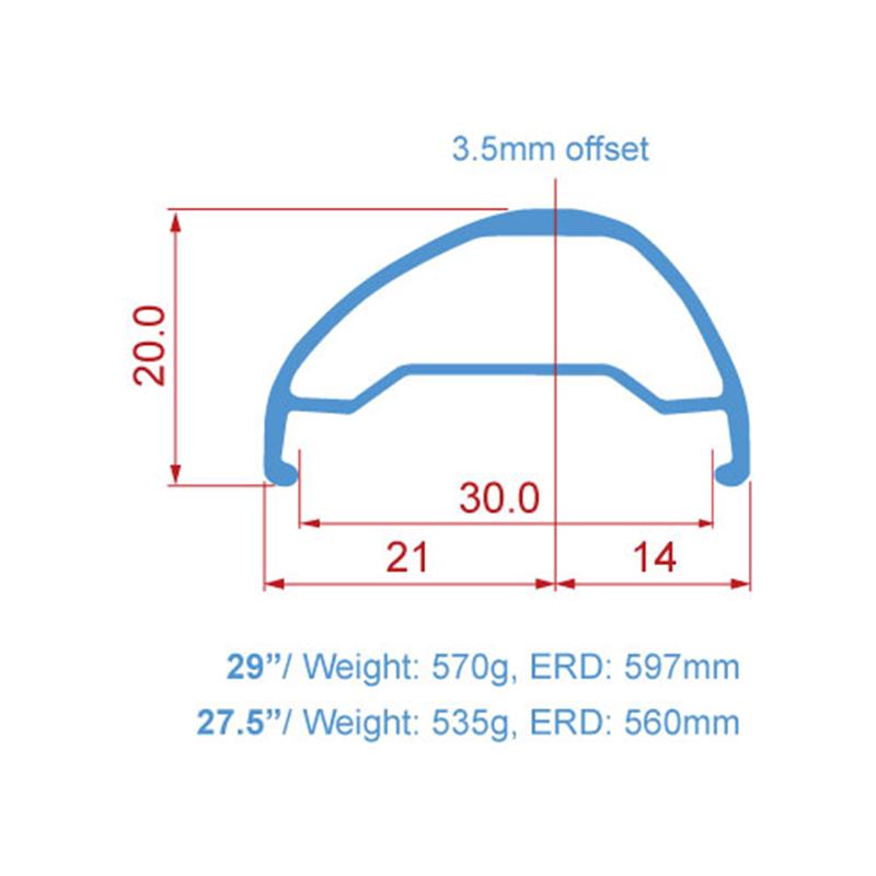 Formosa フォルモサ AL3529(29） 32H シルバー アルミリム 35mm幅(偏芯