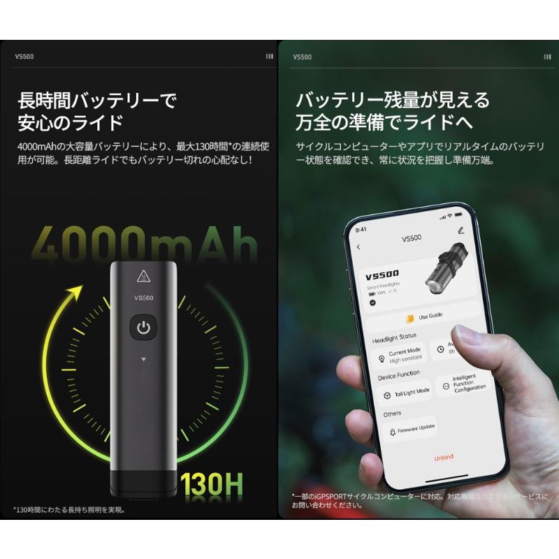 iGPSPORT アイジーピースポーツ VS500 フロントライト : サイクリック