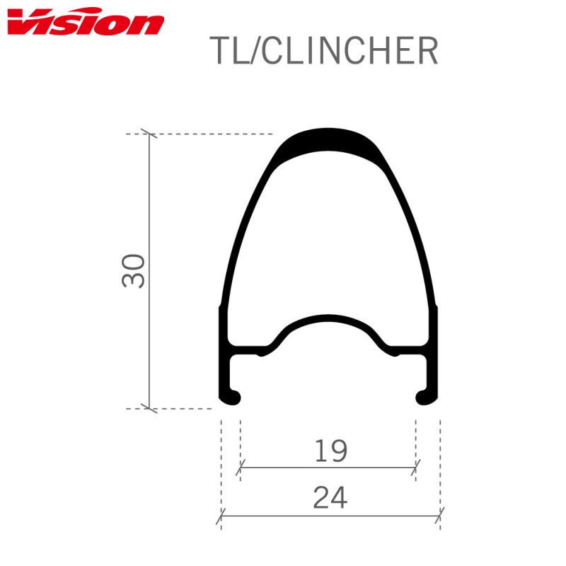 パーツ vision team30 DB TLR VISION ヴィジョン TEAM30 DB-CL TLR/クリンチャー ホイール