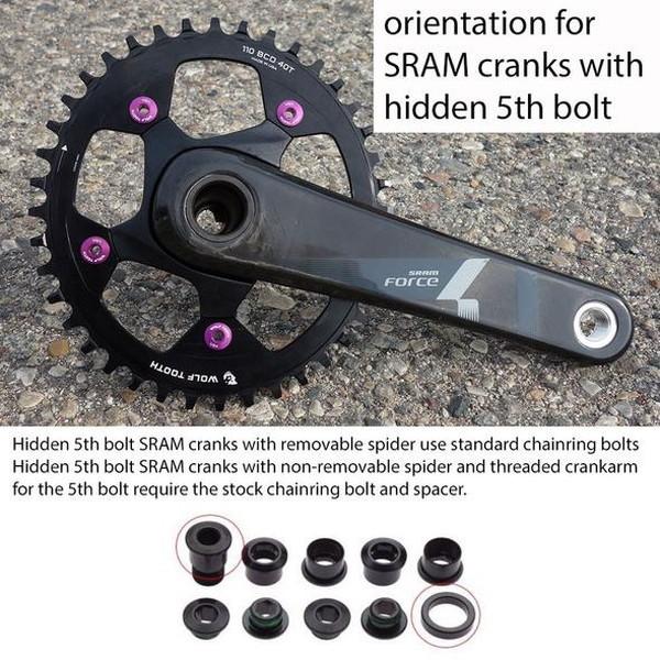 WolfTooth ウルフトゥース 110 BCD 5 Bolt Chainring 52T compatible with SRAM Flattop｜cyclick｜03