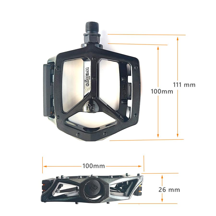 wellgo（ウエルゴ） WELLGO(ウェルゴ) アルミ自転車ペダル ピン付 薄型