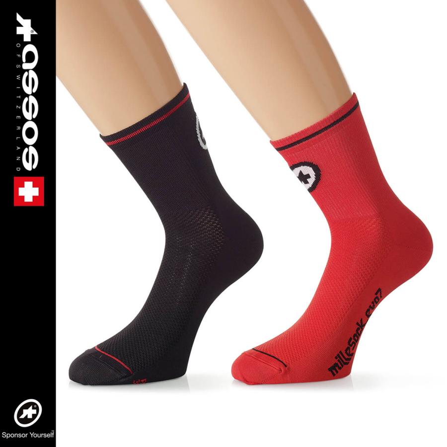 ＜春の感謝祭＞[クリアランス★9%OFF]【即納】ASSOS milleSock_evo7 アソス ミレ ソックス 2足(4枚)セット｜cyclistanet｜08