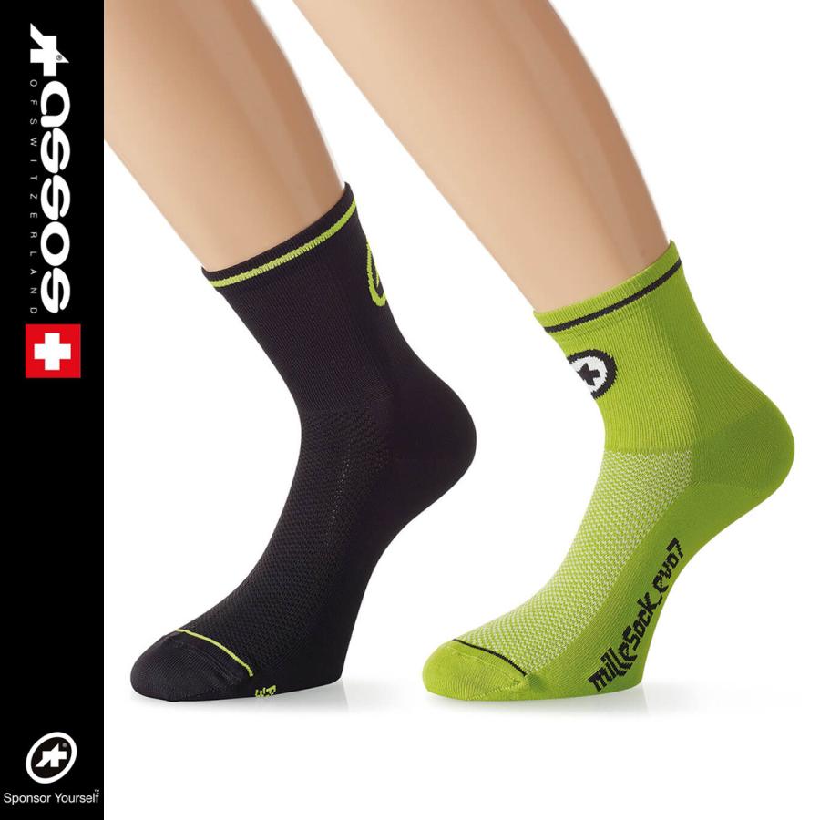 ＜春の感謝祭＞[クリアランス★9%OFF]【即納】ASSOS milleSock_evo7 アソス ミレ ソックス 2足(4枚)セット｜cyclistanet｜10