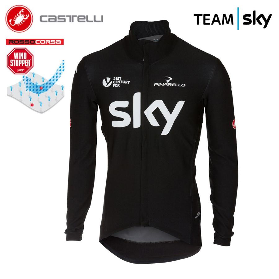 Off Castelli 7085 Team Sky Perfetto Long Sleeve カステリ チームスカイ ペルフィット 防風 長袖ジャージ サイクル 自転車 Sagaretxe Net