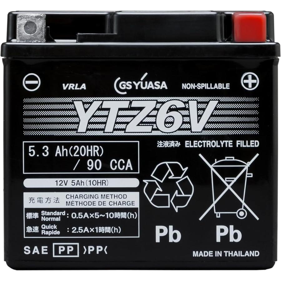 新品未使用　GS YUASA YTZ6V バイクバッテリー GSユアサ YTZ6V YTZ6V-GY-C VRLA(制御弁式) バッテリー バイク用 液