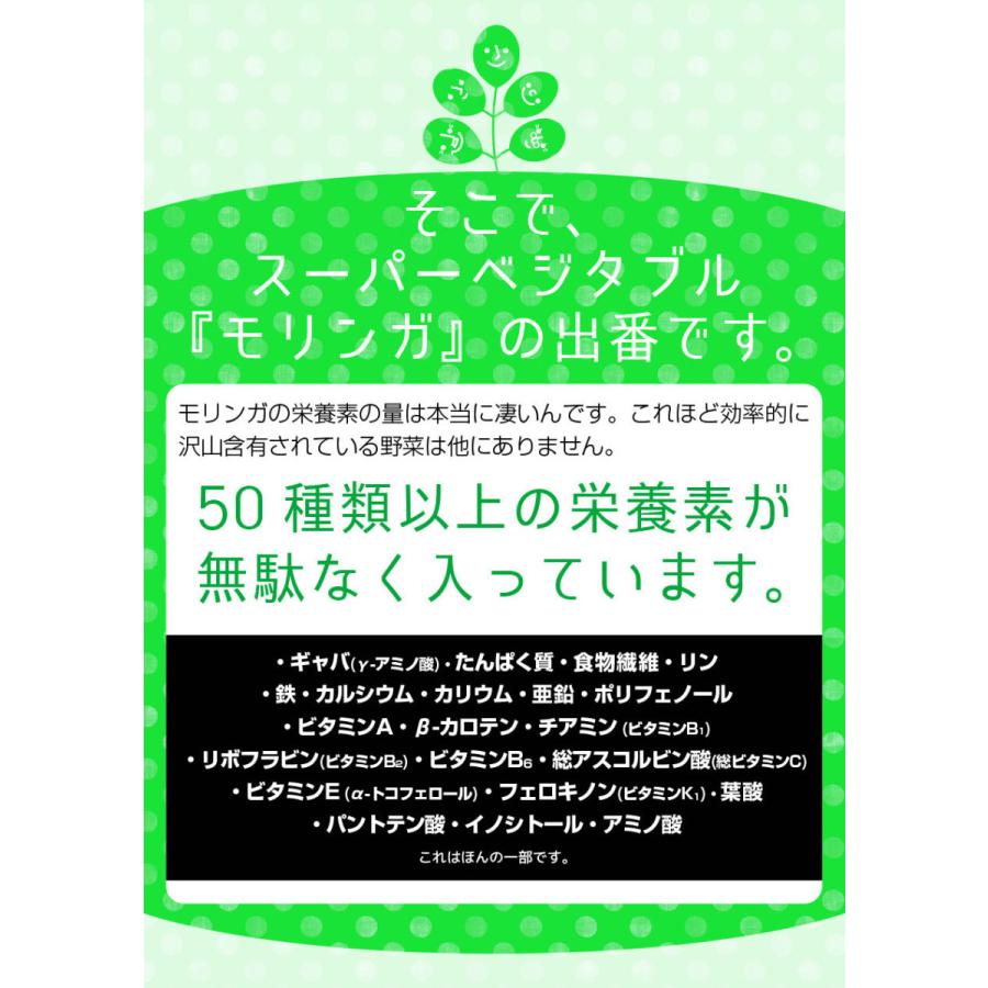 healthylife 【モリンガかぞく】サプリメント【１袋 大容量 360粒入 約６ヵ月分】 モリンガ末 食物繊維 乳酸菌 ラクトフェリン 腸活ダイエット｜cyoju｜04