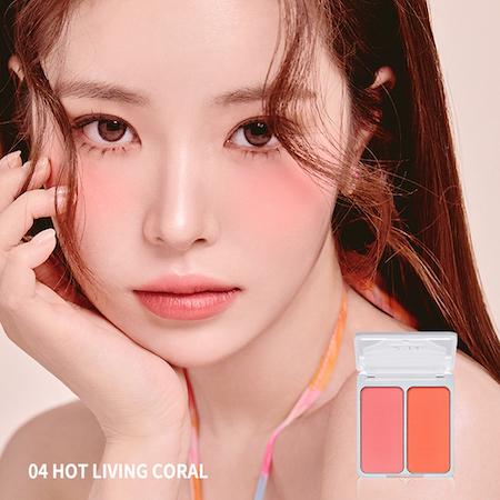 2aN（トゥーエーエヌ） B級品 デュアルチーク【＃4 HOT LIVING CORAL