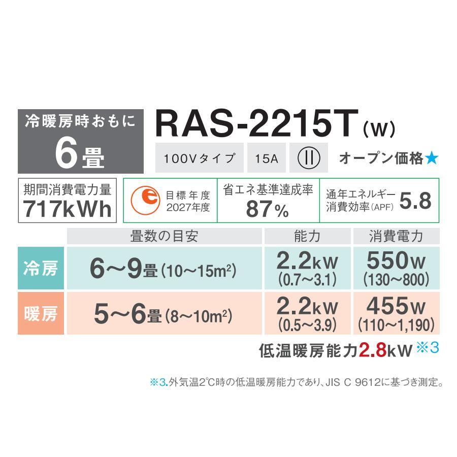 TOSHIBA（東芝） 値下げ中！ TOSHIBA 2025年 エアコン RAS-2215T-W
