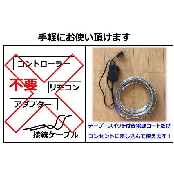 RGBテープライト LED コンセントプラグ付き AC100V 2M 配線工事不要