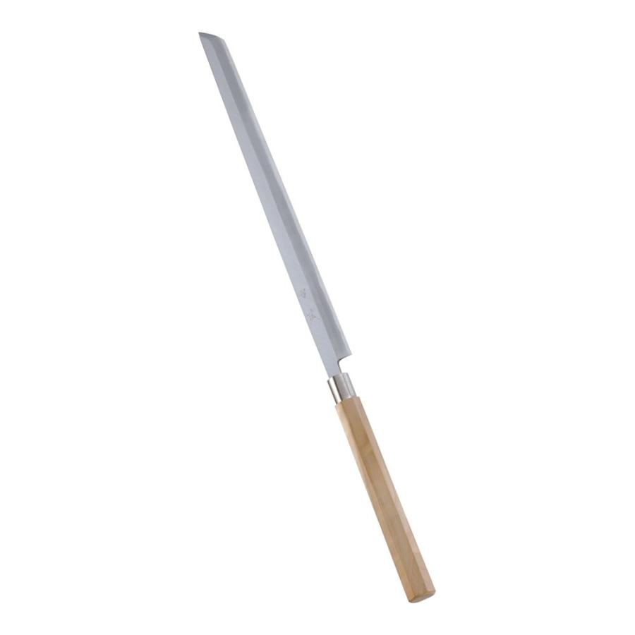 01441 包丁 マグロ包丁 玉鋼製 刃文綺麗 墨流し 雲流し 未使用品 01441