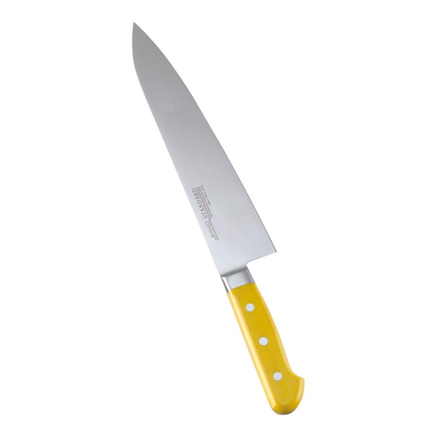 豪華で新しい 堺實光　STD抗菌PC　牛刀（両刃）　24cm　黄　56086　8-0324-0518 牛刀