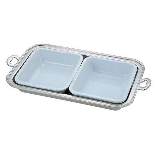 UK18−8バロン角チェーフィング用陶器 20インチ（2枚組） 9-1630-0602