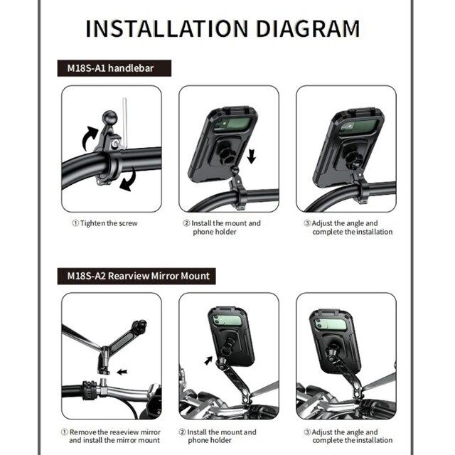 オートバイのハンドルバーに配置される3?2021インチの防水バックミラー,携帯電話ホルダー,バッグ,スクーター,新しい6.8｜cyukusou｜07