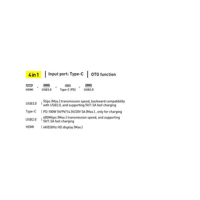 Baseus-USB Type-Cハブ,100W充電器,rj45 sd,dmi互換,macbook pro,ステーション用のUSB 3.0ハブ｜cyukusou｜08