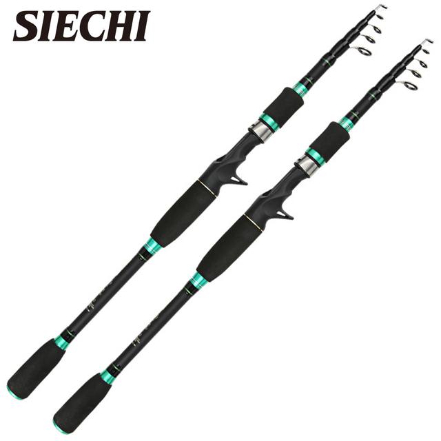 Siechi-スピニングおよびベイトキャスティングフィッシングロッド,ブラック,トラベル,ルアーフィッシング用,10?40g,1.8m,2.1m,2.｜cyukusou｜05