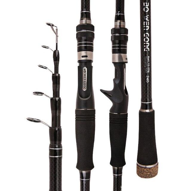 超軽量伸縮式スピニングフィッシングロッド,カーボンアタッチメント,1.8m,2.1m,2.7m,3.3m a