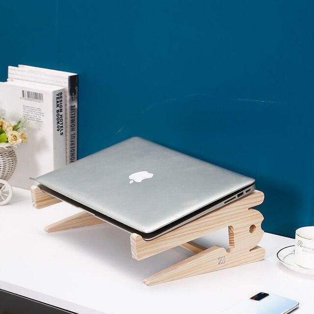 ユニバーサルラップトップ,Macbook Pro Air,iPad Pro,プロに適した取り外し可能な木製スタンド｜cyukusou｜05
