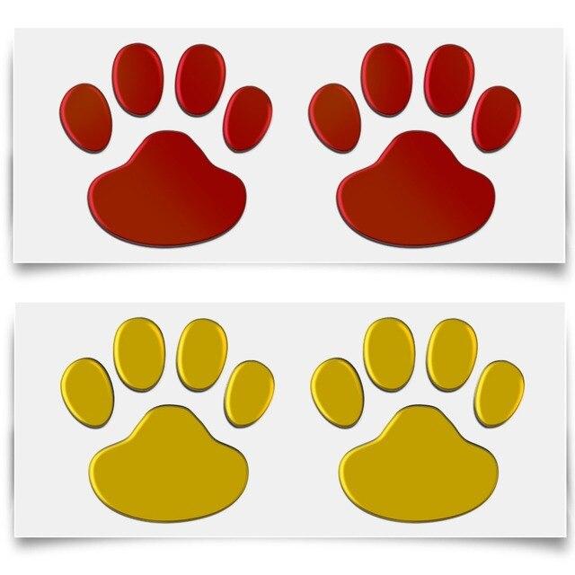 2ピース/セット車のステッカークールなデザインポw 3D動物犬猫クマの足プリントチェーンステッカーシルバーレッドブラックゴールド｜cyukusou｜14