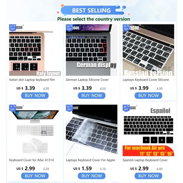 Macbook Air M2,a2681,2022,a2442,a2485,pro14,keybash,ロシア語,fran,新しい用のシリコン保護ケー｜cyukusou｜23