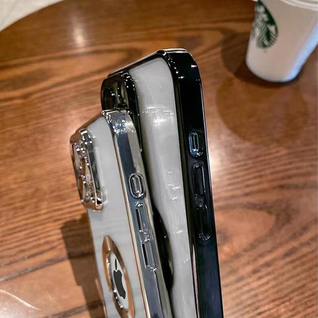 高級透明メッキtpuロゴ穴ケースiphone 13 11 14 12プロマックスxs xr × 7 8プラスse 2020レンズ保護ソフトカバー｜cyukusou｜15