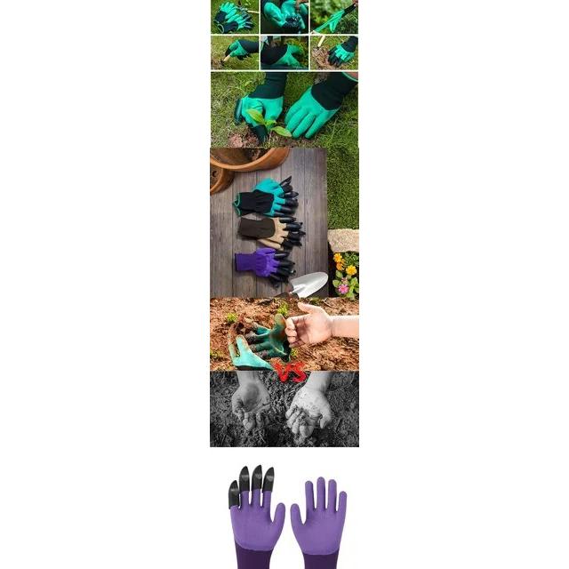 ガーデニンググローブ通気性のある防水フレークを掘る手袋庭の植栽に強い保護ラテックスグローブ、爪付き｜cyukusou｜16