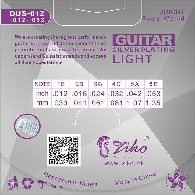 Ziko dus-アコースティックギター弦,六角形炭素鋼コア,シルバーメッキ楽器アクセサリー,パーツ,010,011,012｜cyukusou｜12