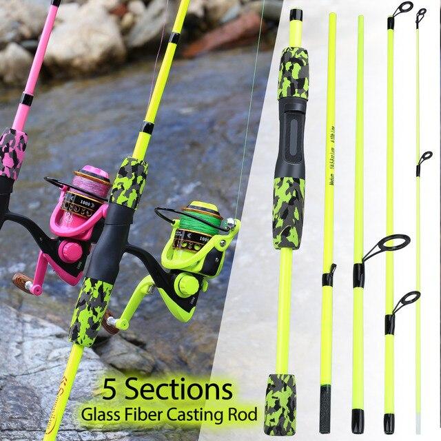 Sougayilang Portable 5 Section Red/yellow Fishing Rod Combo 170cm Fishing R｜cyukusou｜18