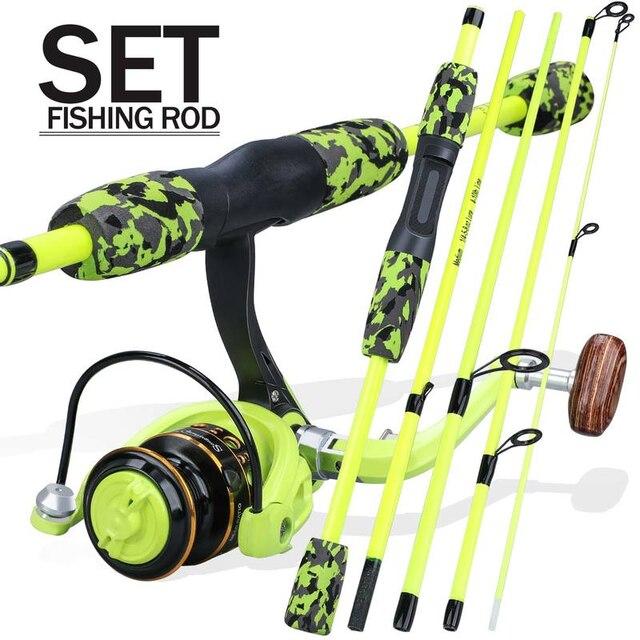Sougayilang Portable 5 Section Red/yellow Fishing Rod Combo 170cm Fishing R｜cyukusou｜02