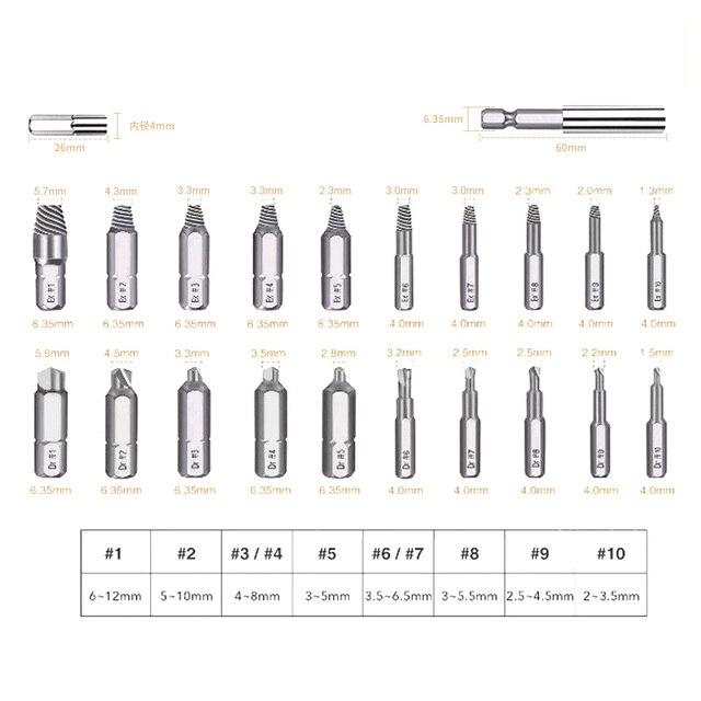 破損したネジ抽出器,ドリルビットセット,ネジ分解,ボルトスタッド,滑り止め歯,壊れた取り外しツール｜cyukusou｜10