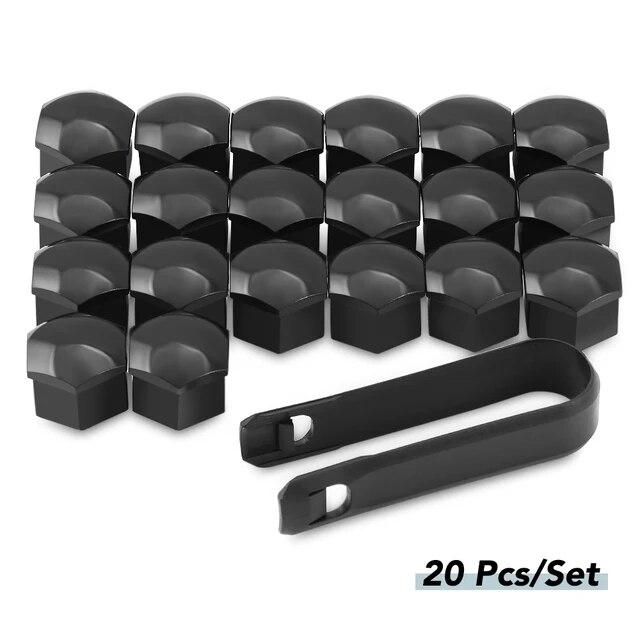 20 Capuchons Écrous Roue Peugeot 3008/208/308/508 - Cache-écrous Noirs 21mm Avec Outil De Démontage | Protection Et Déco