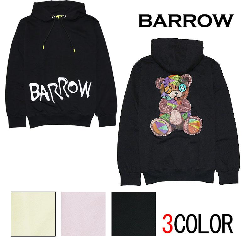 BARROW バロー パーカー フーディ プルオーバー HOODIE UNISEX ビッグプリント メンズ カラフル ベア クマ ロゴパーカー